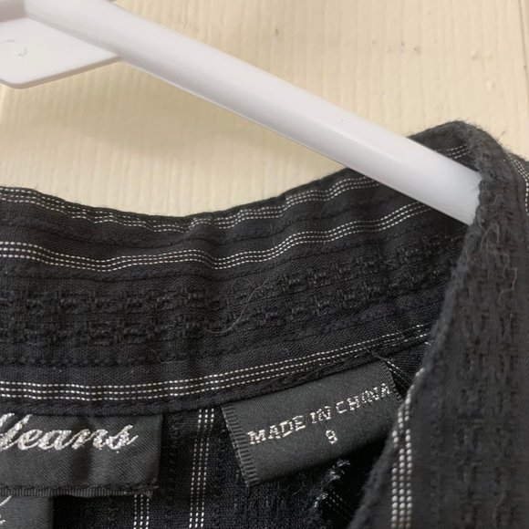🌷3 for$25🌷Guess Jeans, US 9 (Fits Small), Black & Silver Stripe Shirt Dress - Picture 8 of 9